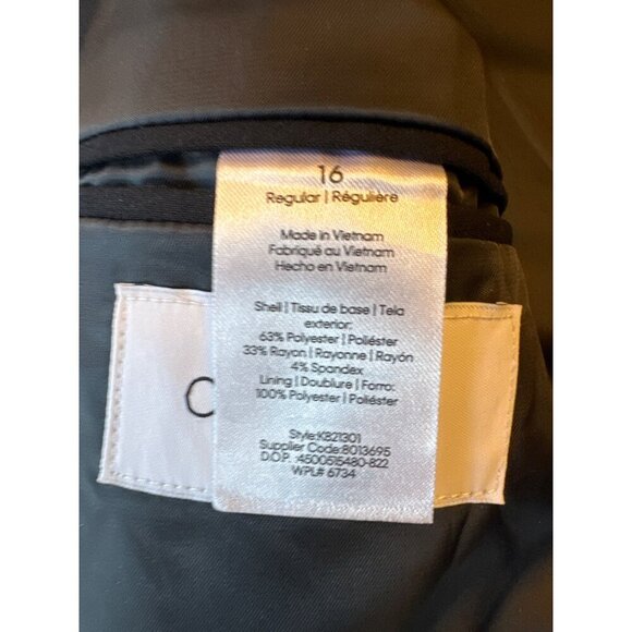 Calvin Klein Womens Black Blazer Size 16 Button Front Rayon/Polyester Blend - Picture 4 of 5